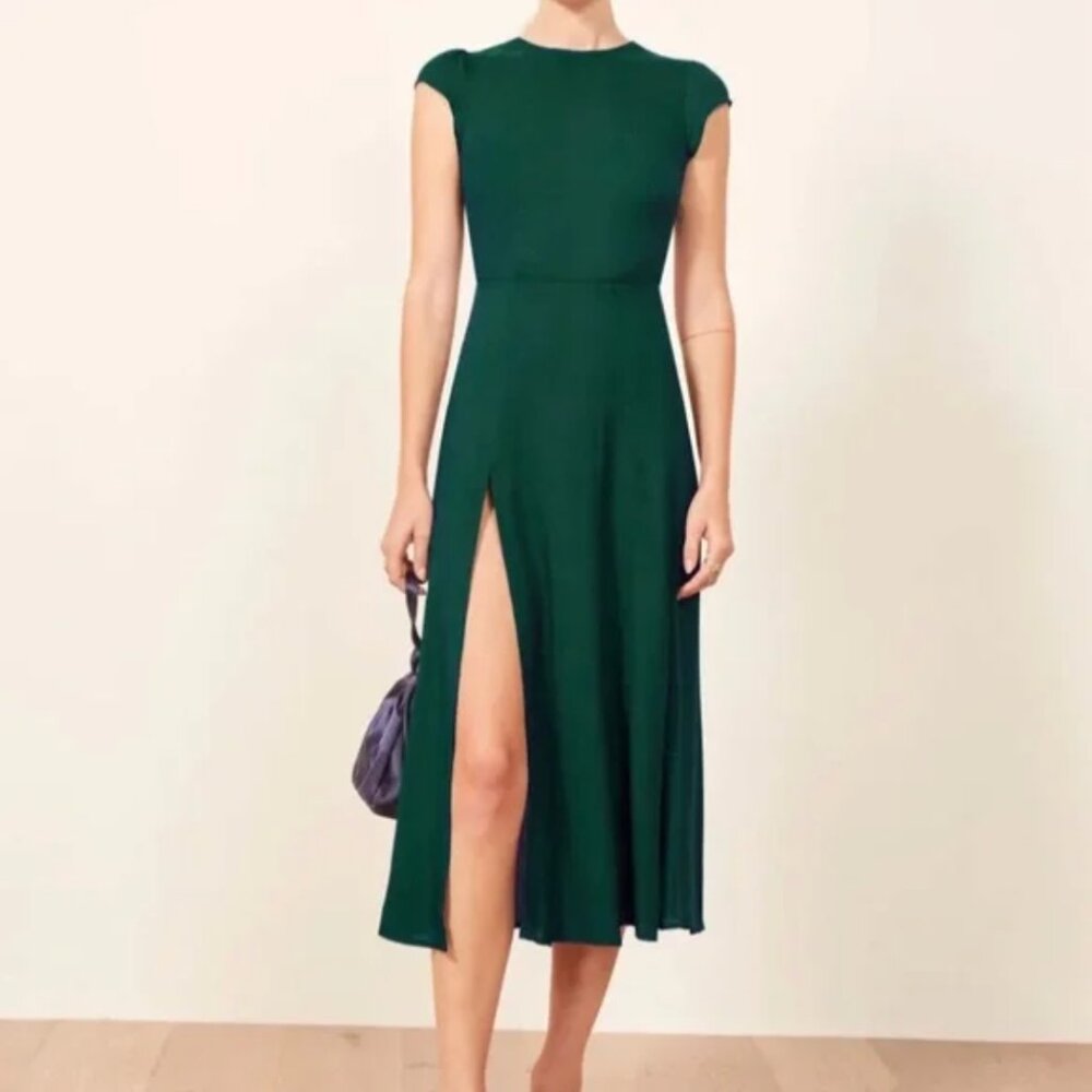 Reformation Gavin Midi Dress - Emerald